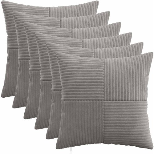  Presvlaka za jastuk 6 pcs ALMELO Svjetlosiva 40 x 40 cm Kord Cene