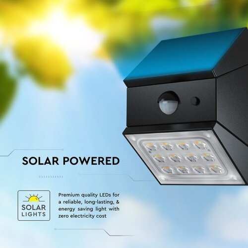  LED zidna solarna lampa sa senzorom LED/2,5W/3,7V IP65 1200 mAh crna Slike