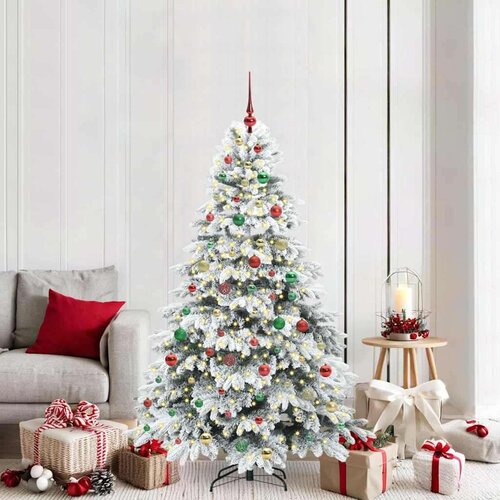 vidaXL Umestno božično drevo med 300 LED Zelena 180 cm PE in PVC Cene