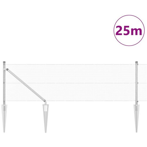 vidaXL Varjena Žična Ograja s 13 Kljuni 0.4x25 m Pocinkano Jeklo Cene