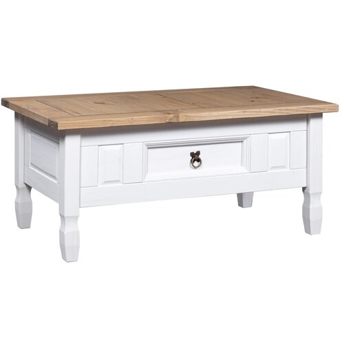 The Living Store Klubska mizica mehiška borovina Corona Range bela 100x55x44 cm - Klubska Mizica, (21573072) Cene