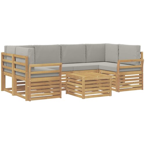  Set vanjskih sofa 7 kom. Bijela i svjetlosiva Poliester Slike