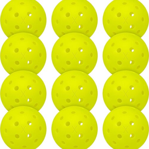 INF Pickleball Žogice - Paket 12, Visoko Odbojne Zunanje PE Pickleball Žoge, Rumene, (5000078362) Cene