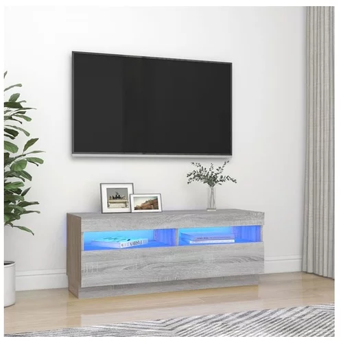  TV omarica z LED lučkami siva sonoma 100x35x40 cm