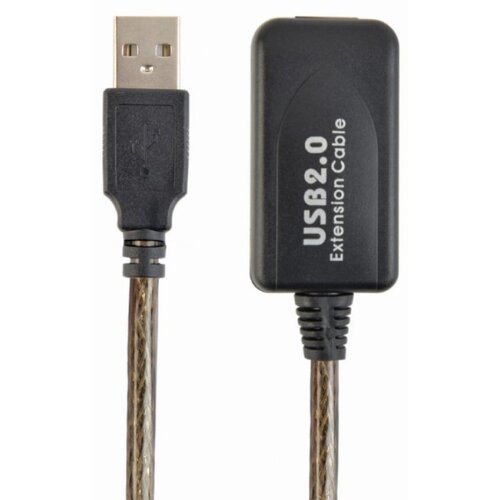 Gembird UAE-01-5M USB 2.0 active extension cable, black color, bulk package, 5m kabal Cene