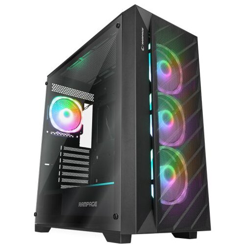 Rampage Kući&scaron;te gaming PRIME Mesh Tempered Glass 4*ARGB Fan Hub E-ATX, 37919 Cijene