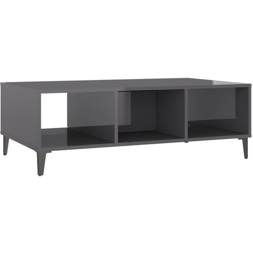  Stolić za kavu sjajni sivi 103,5 x 60 x 35 cm konstruirano drvo Slike