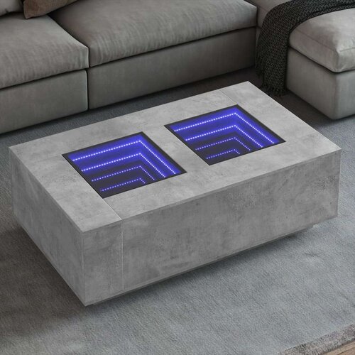  Stolić s beskonačnim LED siva boja betona 116x69x40 cm Cijene