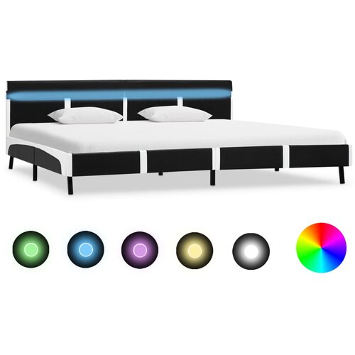 VidaXL Posteljni okvir LED črno umetno usnje 180x200 cm Slike