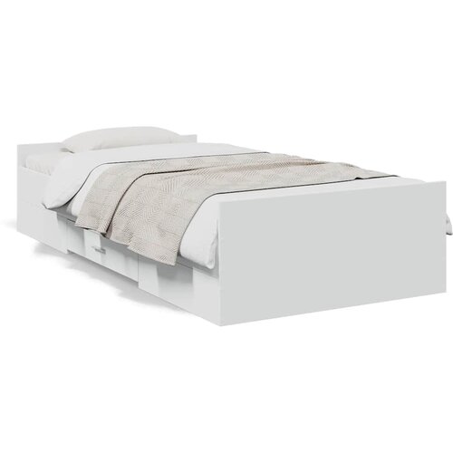  Okvir kreveta s ladicama bez madraca bijeli 75x190 cm Slike