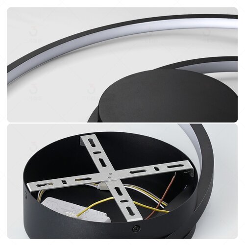  Brilagi- LED prigu&amp;scaron;iva stropna svetiljka TWISTER LED/75W/230V &amp;Oslash; 70 cm crna +daljinski upravljač Slike