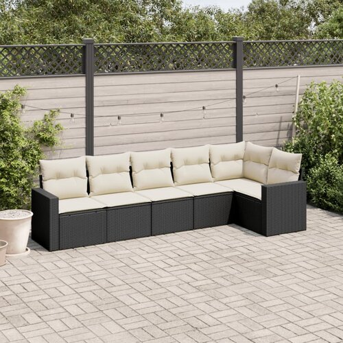  6-dijelni set vrtnih sofa s jastucima crni od poliratana Cijene
