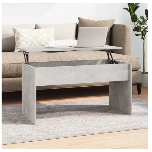  Klubska mizica betonsko siva 102x50,5x52,5 cm konstruiran les