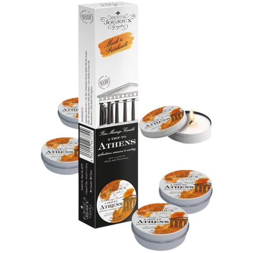 Petits JouJoux Athens - masažne svijeće - mo&amp;scaron;us-pačuli (5 x 43 ml) Slike