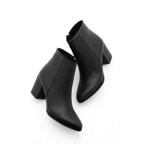 Marjin Women's Heeled Boots &; Booties Pointed Toe Zipper Cerin Black Cene