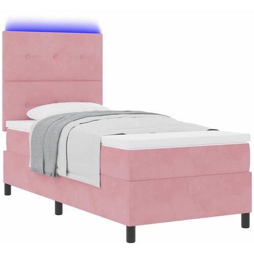  LED Box Spring Krevet s uzglavljem Ružičasta 90 x 200 cm Bar&amp;scaron;un Slike