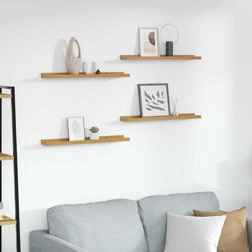  Polica na zidu Zidne 4 pcs Bež 60 x 9 x 3 cm Konstruirano drvo Cijene