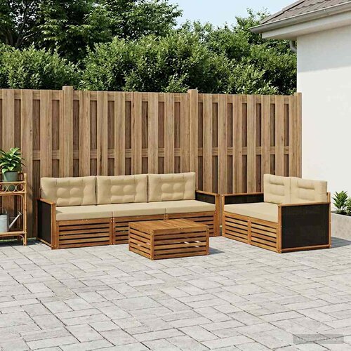  Set vanjskih sofa 6 kom. Prirodna i bež Cene