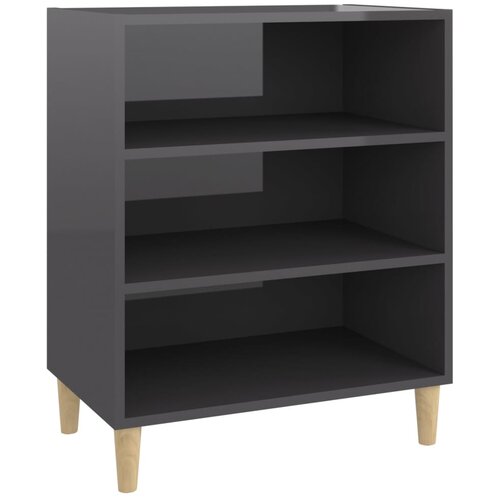 Maison Chic Komoda - Predalnik visok sijaj siva 57x35x70 cm iverna plo&amp;scaron;ča, (21721467) Slike