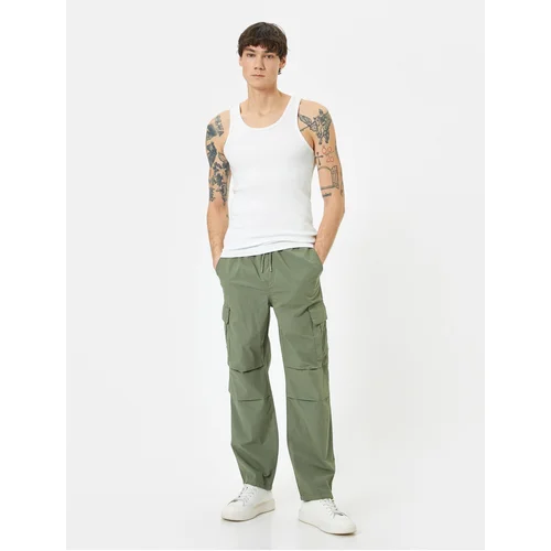 Koton Cargo Parachute Trousers Laced Waist Pocket Detailed