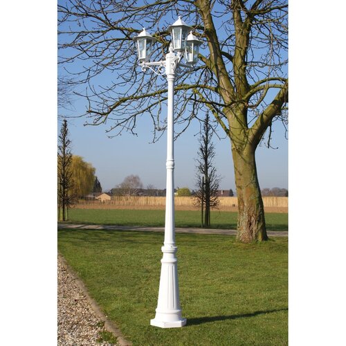  Vrtna stupna svjetiljka 3-lanterne 215 cm bijela Cene