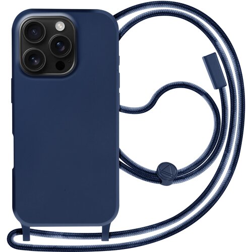 AVIZAR Mehak dotik Silikonsko ohišje z vrvico modre barve za iPhone 16 Pro, Modra noč, (5000012442) Cene