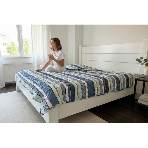 Viktorija Leskovac Prekrivač Singl 140x200cm mikrofiber Blue /white Slike