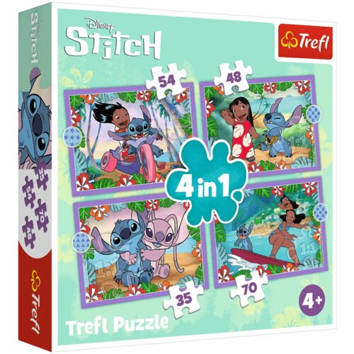 Puzzle 4u1 Ludi dani s Lilo Stitch - Trefl 34633 Cijene