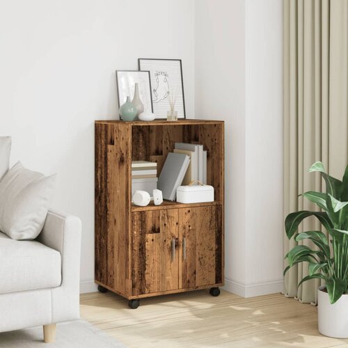 VidaXL Omarica na kolesih starinski les 55x40x91 cm inženirski les, (21415336) Slike