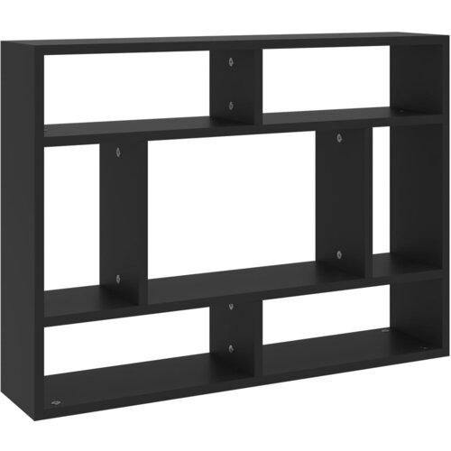 Maison Chic Stenska polica - Viseča Polica črna 75x16x55 cm inženirski les, (21794077) Slike