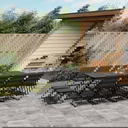  13dijelni vrtni blagovaonski set s jastucima crni od tekstilena Slike