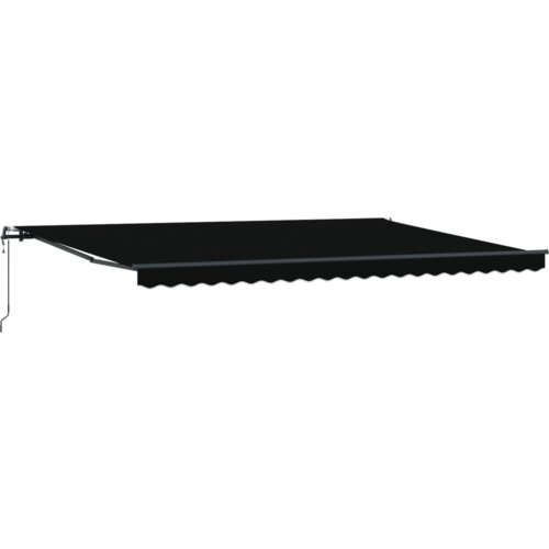 vidaXL Avtomatska retraktibilna tenda Črna 500x300 cm, Tenda za zamenjavo tkanine za okvir 5x3 m Črna Cene