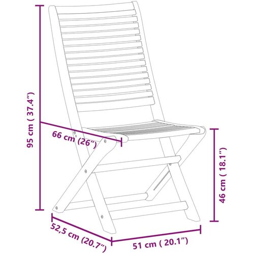  Sklopive vrtne stolice 6 kom 51x66x95 cm masivno drvo bagrema Slike