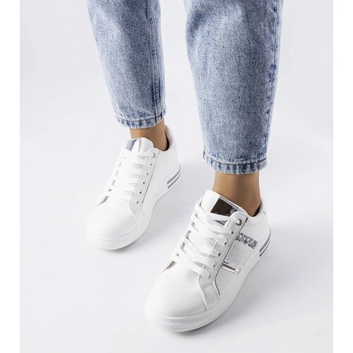 Gemre White sneakers adorned with rhinestones Xarles Cene