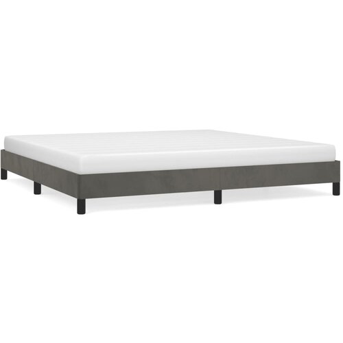 VidaXL Posteljni okvir temno siv 200x200 cm žamet, (20684201) Slike