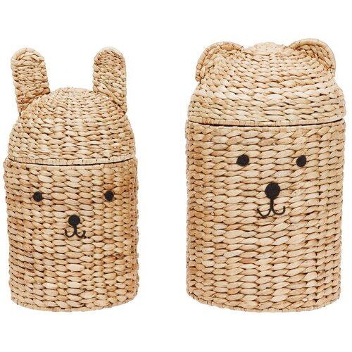 OYOY Mini Otro&scaron;ke &scaron;katle za shranjevanje v kompletu 2 ks iz morske trave v naravni barvi &oslash; 28,5x49,5 cm Bear & Rabbit &ndash; Cene
