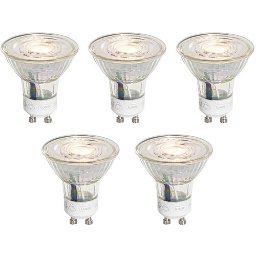 LUEDD Set van 5 GU10 50mm 3-staps dimbaar in Kelvin LED lampen helder 4.9W 450 lm 2000-2700K Cene