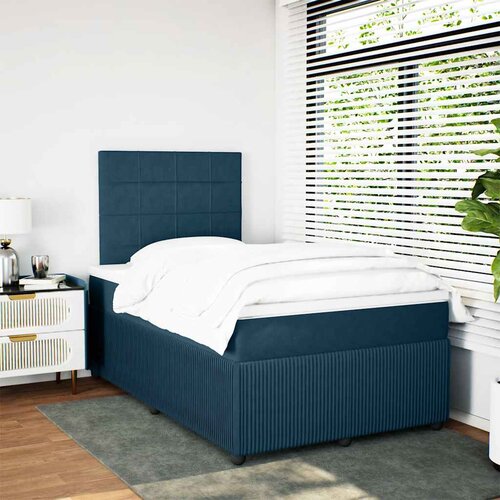 Box spring krevet s madracem tamnoplavi 120 x 200 cm bar&amp;scaron;unasti Slike
