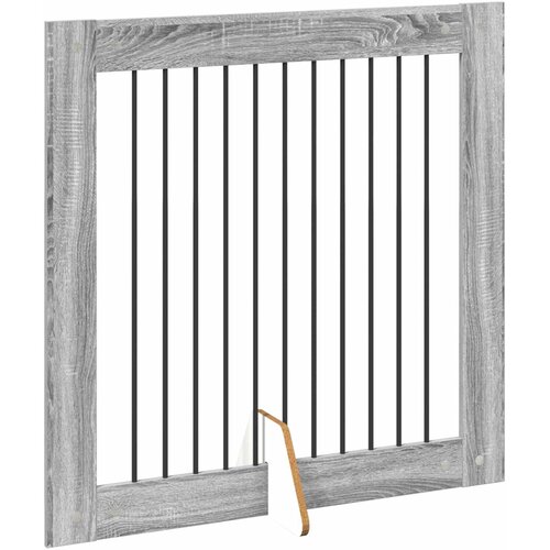  Vrata za pse s postoljem 4 pcs Siva sonoma 100 x 100 cm Slike