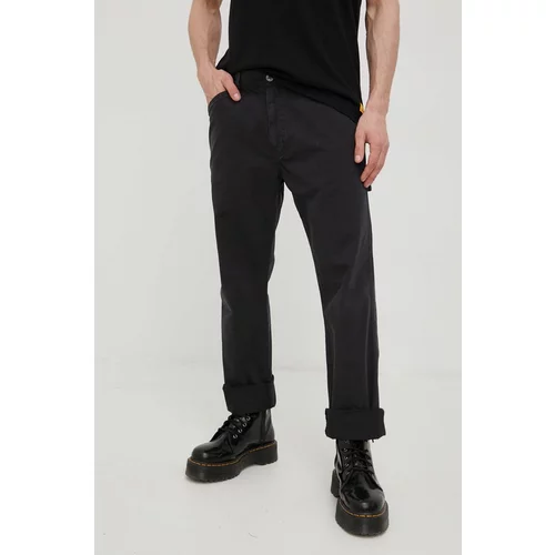 Superdry Pamučne hlače za muškarce, boja: crna, chinos kroj