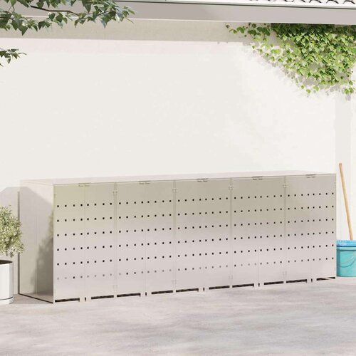  Skladi&amp;scaron;tenje kanti za 3 kante Srebrno 340 x 77.5 x 115.5 cm Slike