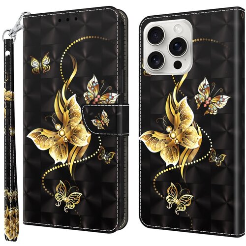 SUNSKY Eleganten etui ovitek za iPhone 16 Pro Max, Zlat metulj Cene