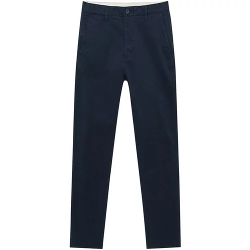 Pull&Bear Chino hlače mornarsko plava