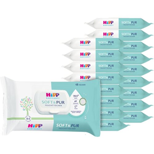 Hipp Soft & Pur vlažni čistilni robčki za otroke od rojstva 18x48 kos Cene