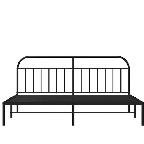  Metalni okvir za krevet s uzglavljem crni 193x203 cm Slike