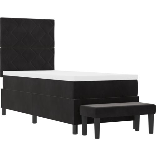 Box Spring Krevet s Madracem i Klupom Crni 80x200 cm Bar&amp;scaron;un Slike