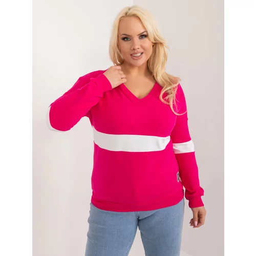 Fashion Hunters Plus-size fuchsia blouse with long sleeves