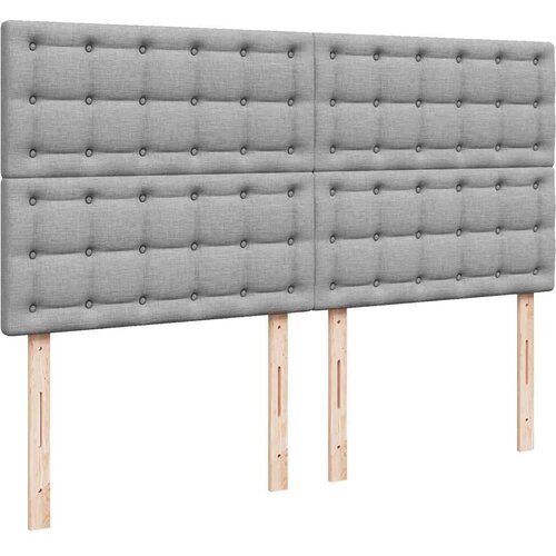 VidaXL okvir kreveta s madracima svijetlosivi 200x200cm od tkanine Slike