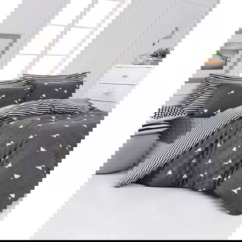  Üçgen - grey greywhite king quilt cover set (fr) Cene