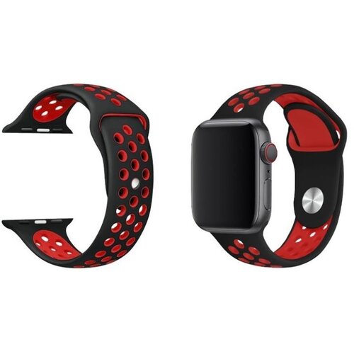 Chameleon Silikonski pašček Sport za Apple Watch, 38/40/41 mm, črno-rdeč Cene